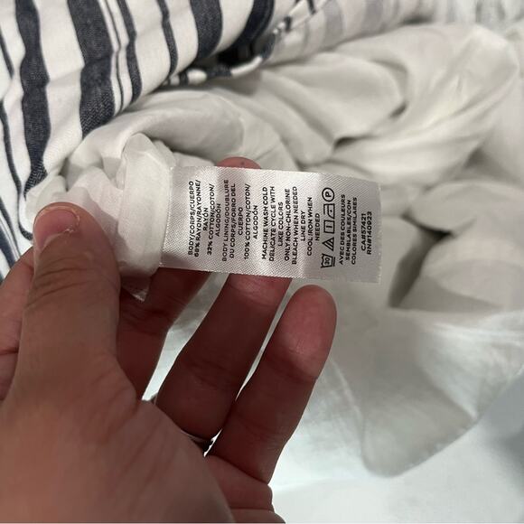 Loft Stripe Knee Length Aline Skirt Belted Modest Petite - Picture 7 of 7